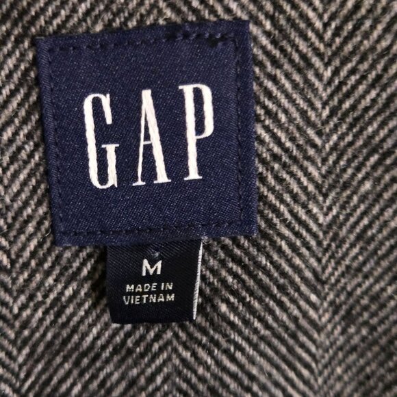 GAP Gray Herringbone Cropped Wool Blend Tweed Vest Trending Classic Size M - Picture 5 of 7